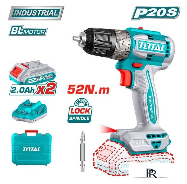 Дрель-шуруповерт Total TDLI20453 (с 2-мя АКБ, кейс) - Изображение №1 — Интернет-магазин ПроЗаказ