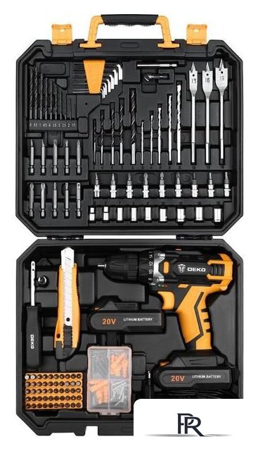 Дрель-шуруповерт Deko DKCD20FU-Li SET 193 063-4179 (с 2-мя АКБ, кейс, набор оснастки) - Изображение №1 — Интернет-магазин ПроЗаказ