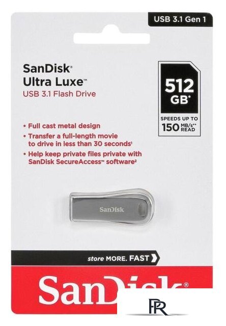 USB Flash SanDisk Ultra Luxe USB 3.1 512GB SDCZ74-512G-G46 - Изображение №5 — Интернет-магазин ПроЗаказ