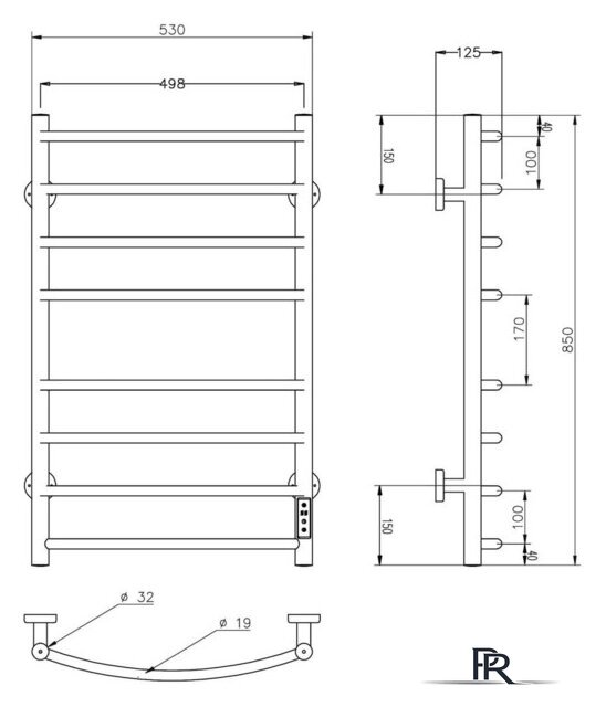Полотенцесушитель Roxen Santi BK-109AW-8T 11030-5385B (черный) - Изображение №6 — Интернет-магазин ПроЗаказ