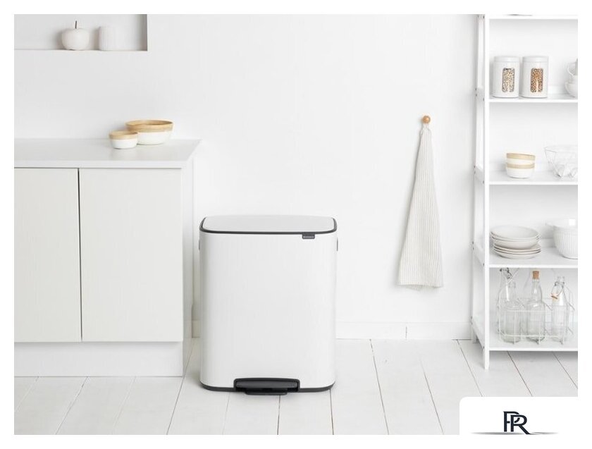 Система сортировки мусора Brabantia Bo Pedal Bin 2 x 30 л (белый) - Изображение №11 — Интернет-магазин ПроЗаказ