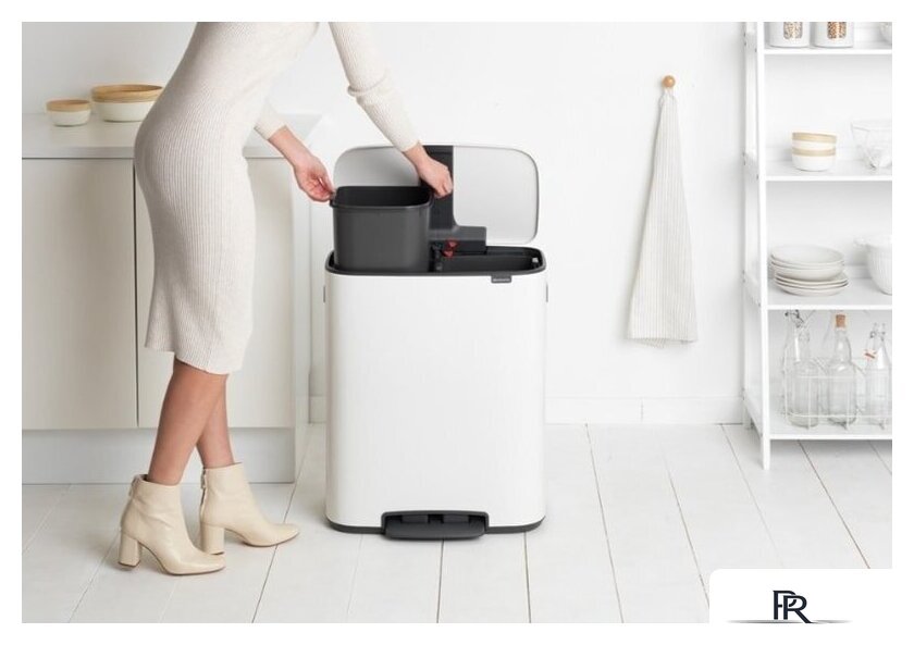 Система сортировки мусора Brabantia Bo Pedal Bin 2 x 30 л (белый) - Изображение №9 — Интернет-магазин ПроЗаказ