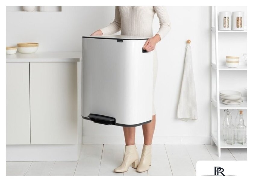 Система сортировки мусора Brabantia Bo Pedal Bin 2 x 30 л (белый) - Изображение №10 — Интернет-магазин ПроЗаказ