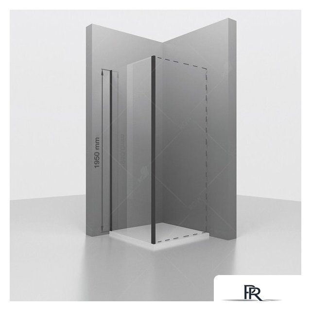 Душевая стенка RGW Z-050-2B 352205209-14 90 (черный/прозрачное стекло) - Изображение №1 — Интернет-магазин ПроЗаказ