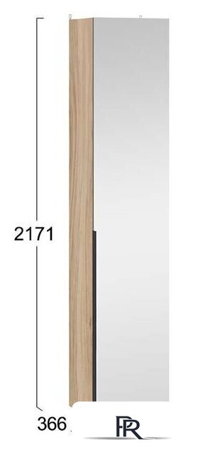 Шкаф-пенал Трия Порто СМ-393.07.212 с 1 зеркальной дверью (яблоня беллуно/графит) - Изображение №2 — Интернет-магазин ПроЗаказ