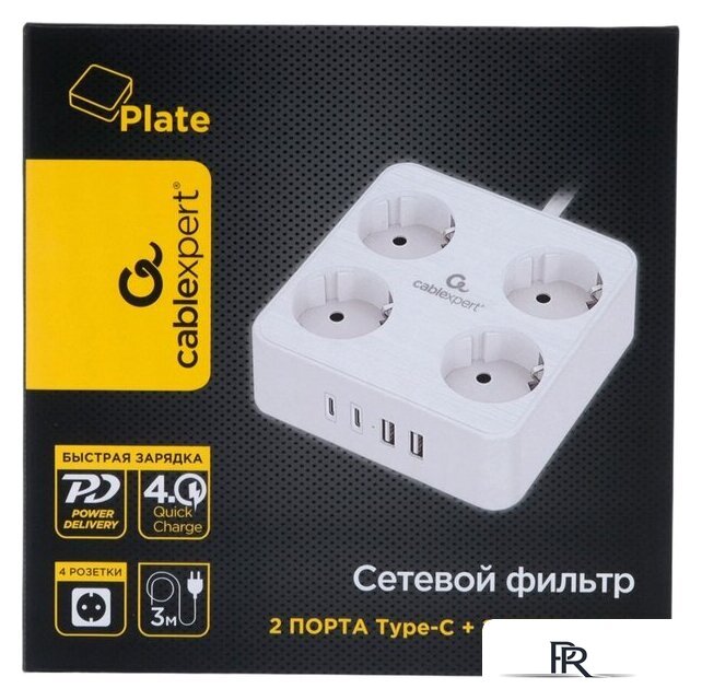 Сетевой фильтр Cablexpert PLT-4-C2U2-W-3 - Изображение №6 — Интернет-магазин ПроЗаказ
