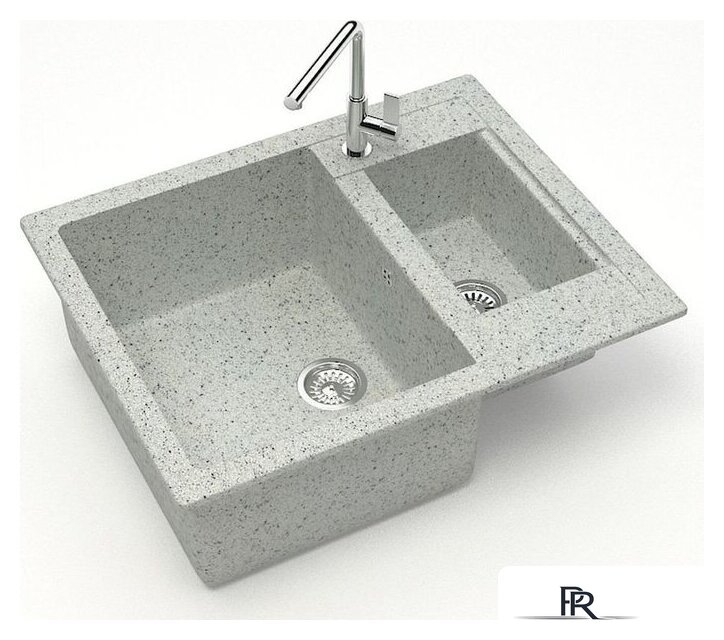 Кухонная мойка MARRBAXX Карельский камень модель 19/Q10 (светло-серый) - Изображение №1 — Интернет-магазин ПроЗаказ