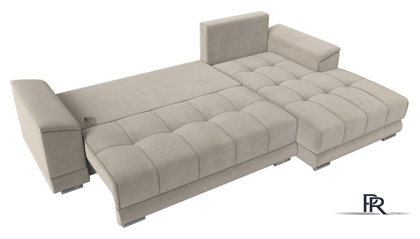 Угловой диван Лига диванов НордСтар правый 121113 (микровельвет бежевый/подушки микровельвет бежевый) - Изображение №8 — Интернет-магазин ПроЗаказ