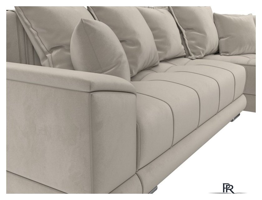 Угловой диван Лига диванов НордСтар правый 121113 (микровельвет бежевый/подушки микровельвет бежевый) - Изображение №3 — Интернет-магазин ПроЗаказ