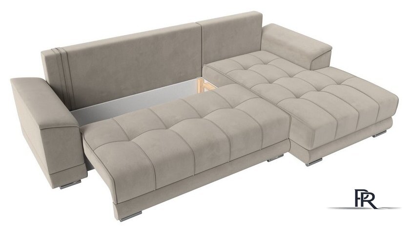 Угловой диван Лига диванов НордСтар правый 121113 (микровельвет бежевый/подушки микровельвет бежевый) - Изображение №7 — Интернет-магазин ПроЗаказ