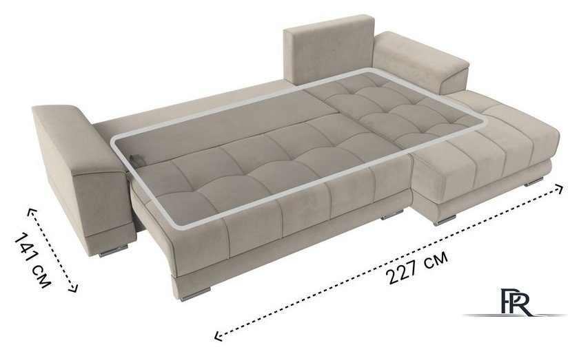 Угловой диван Лига диванов НордСтар правый 121113 (микровельвет бежевый/подушки микровельвет бежевый) - Изображение №9 — Интернет-магазин ПроЗаказ