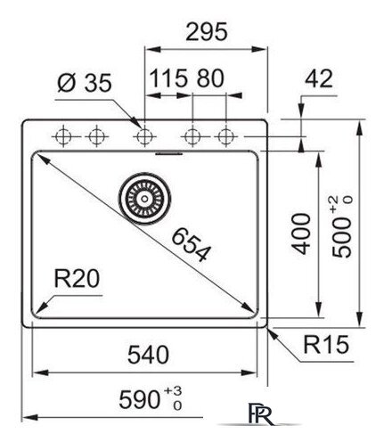Кухонная мойка Franke MRG 610-54 FTL 114.0696.194 (черный матовый) - Изображение №2 — Интернет-магазин ПроЗаказ
