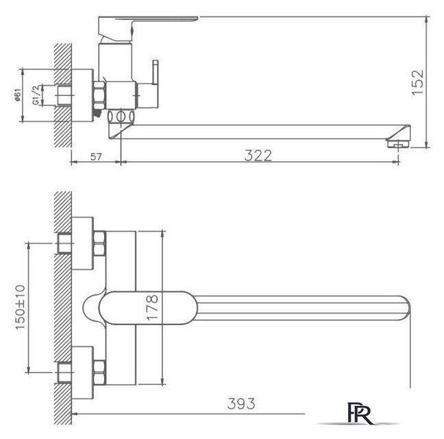 Смеситель Haiba HB22590-7 (черный) - Изображение №2 — Интернет-магазин ПроЗаказ
