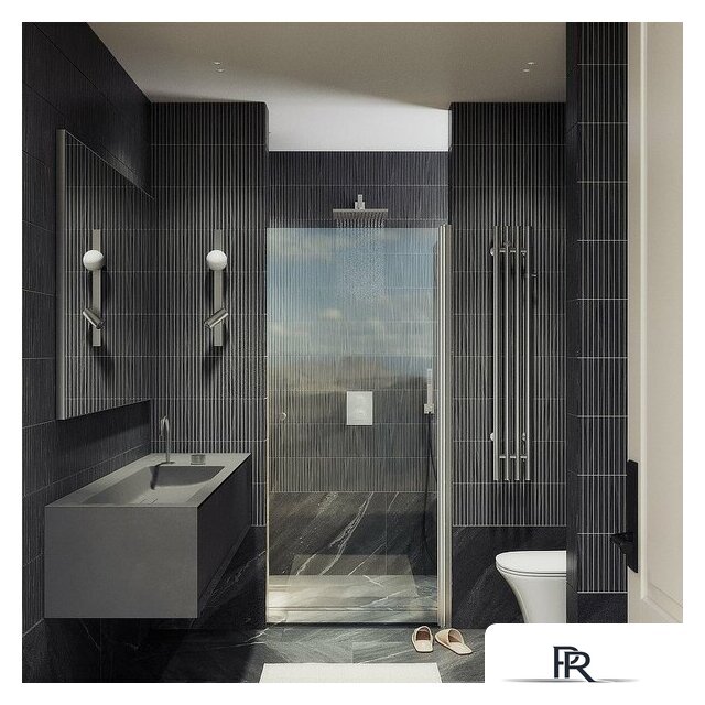 Душевая дверь MaybahGlass 198x60 MGD-797-5 (прозрачное стекло/хром матовый) - Изображение №5 — Интернет-магазин ПроЗаказ