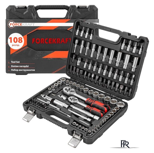 Набор трещотка с головками и битами ForceKraft FK-41082-5DS (108 предметов) - Изображение №1 — Интернет-магазин ПроЗаказ