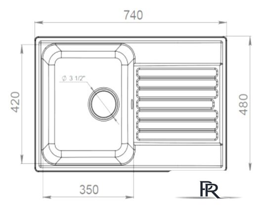 Кухонная мойка GranFest QUARZ Z-78 (песочный) - Изображение №3 — Интернет-магазин ПроЗаказ