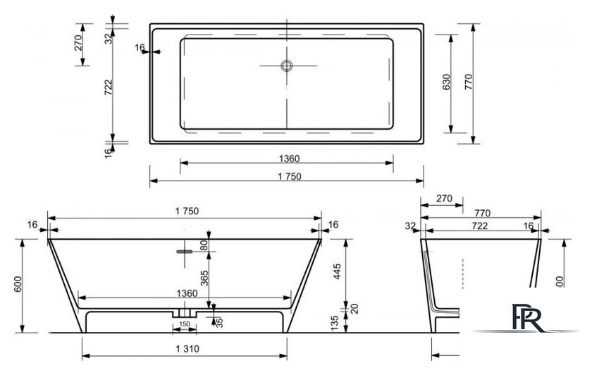 Ванна Эстет Manhattan 175x77 Silk ФР-00014435 - Изображение №5 — Интернет-магазин ПроЗаказ