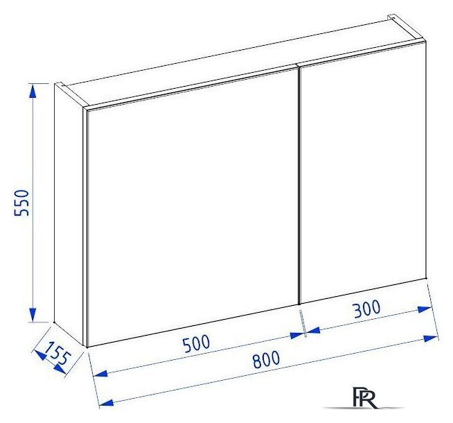 Lauter Шкаф с зеркалом Mia 80 (кашемир) - Изображение №3 — Интернет-магазин ПроЗаказ