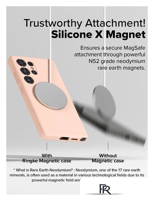 Чехол для телефона Ringke Silicone Magnetic для Galaxy S25 Ultra Pink Sand - Изображение №3 — Интернет-магазин ПроЗаказ