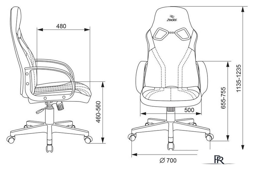 Игровое (геймерское) кресло Zombie Runner (белый/голубой) - Изображение №6 — Интернет-магазин ПроЗаказ