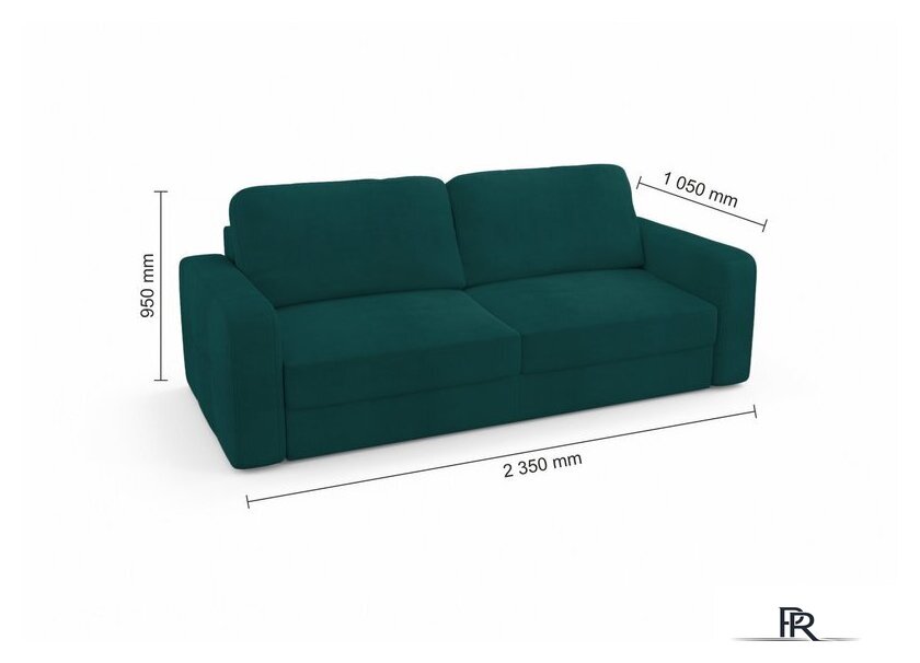 Диван Mio Tesoro Aurora (Velutto 20 бирюзовый) - Изображение №8 — Интернет-магазин ПроЗаказ