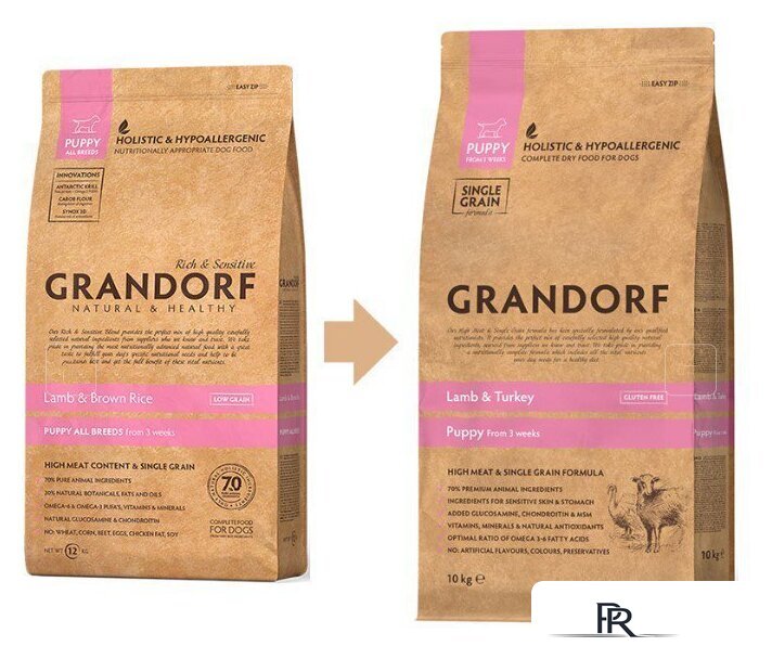 Сухой корм для собак Grandorf Dog Puppy Lamb & Turkey (с ягненком и индейкой) 10 кг - Изображение №2 — Интернет-магазин ПроЗаказ