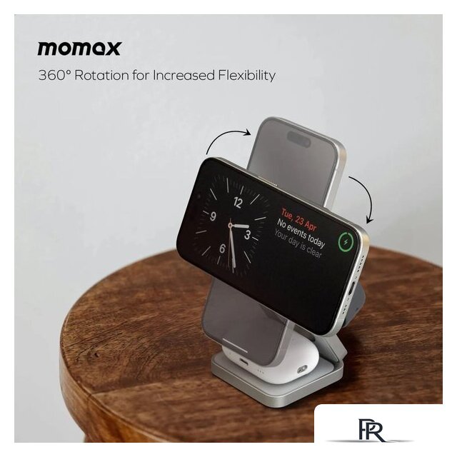 Беспроводное зарядное Momax Q2.Mag 3-in-1 UD31L (титановый) - Изображение №7 — Интернет-магазин ПроЗаказ