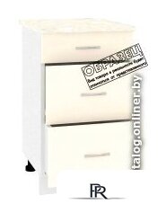 Шкаф напольный Кортекс-мебель Корнелия Лира НШ50р3ш (дуб сонома/марсель) - Изображение №4 — Интернет-магазин ПроЗаказ