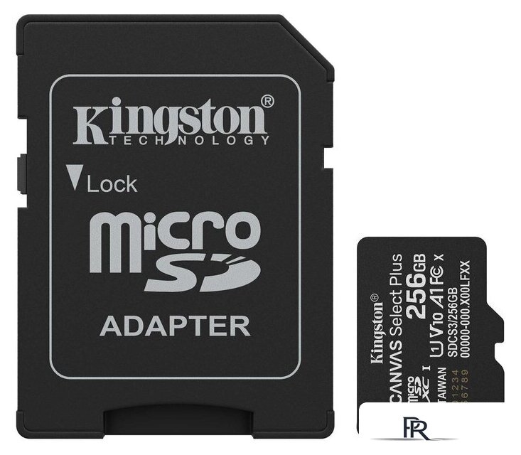 Карта памяти Kingston Canvas Select Plus microSDXC 256GB SDCS3/256GB (с адаптером) - Изображение №1 — Интернет-магазин ПроЗаказ