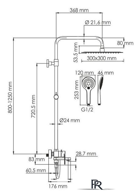 Душевая система  Wasserkraft A185.163.155.WM - Изображение №3 — Интернет-магазин ПроЗаказ