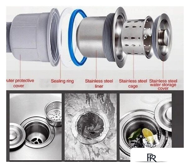 Кухонная мойка Roxen Simple 560220-50B PVD графит (с коландером и дозатором) - Изображение №10 — Интернет-магазин ПроЗаказ