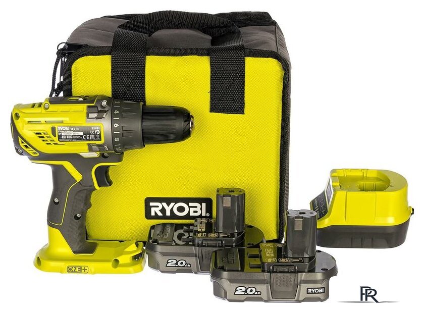 Дрель-шуруповерт Ryobi R18DD3-220S 5133003348 (с 2-мя АКБ 2 Ah, сумка) - Изображение №1 — Интернет-магазин ПроЗаказ