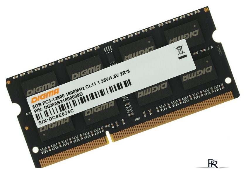 Оперативная память Digma 8ГБ DDR3 SODIMM 1600 МГц DGMAS31600008D - Изображение №1 — Интернет-магазин ПроЗаказ