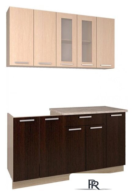 Готовая кухня Интерлиния Мила 15 (дуб молочный/дуб венге) - Изображение №1 — Интернет-магазин ПроЗаказ