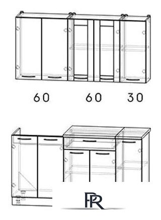 Готовая кухня Интерлиния Мила 15 (дуб молочный/дуб венге) - Изображение №2 — Интернет-магазин ПроЗаказ