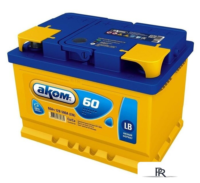 Автомобильный аккумулятор AKOM 6СТ-60VL LB R+ (60 А·ч) - Изображение №1 — Интернет-магазин ПроЗаказ