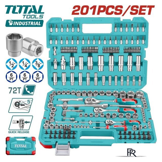 Универсальный набор инструментов Total THTS082016 (201 предмет) - Изображение №1 — Интернет-магазин ПроЗаказ