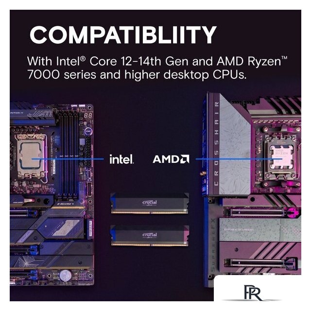 Оперативная память Crucial Pro Overclocking Edition 2x16ГБ DDR5 6000 МГц CP2K16G60C36U5B - Изображение №3 — Интернет-магазин ПроЗаказ