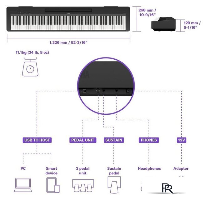 Цифровое пианино Yamaha P-145BT - Изображение №6 — Интернет-магазин ПроЗаказ