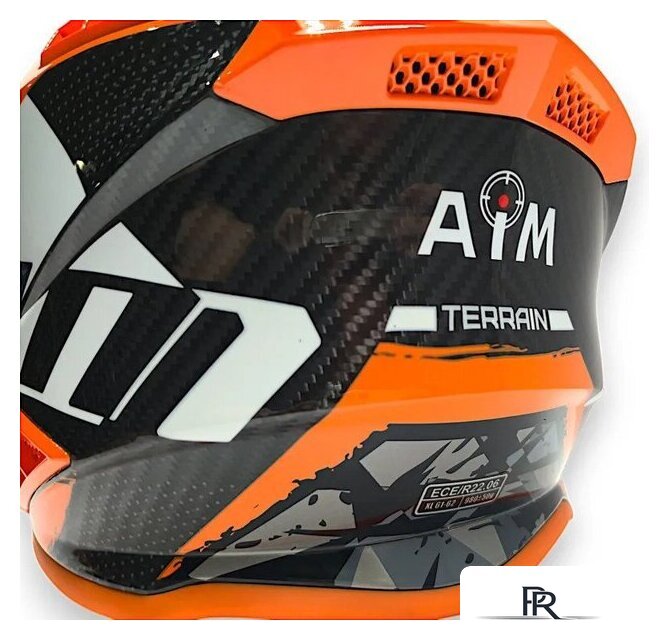Мотошлем AIM RH855 Carbon Terrain RH855T-DBO-M (M, черный/оранжевый) - Изображение №11 — Интернет-магазин ПроЗаказ