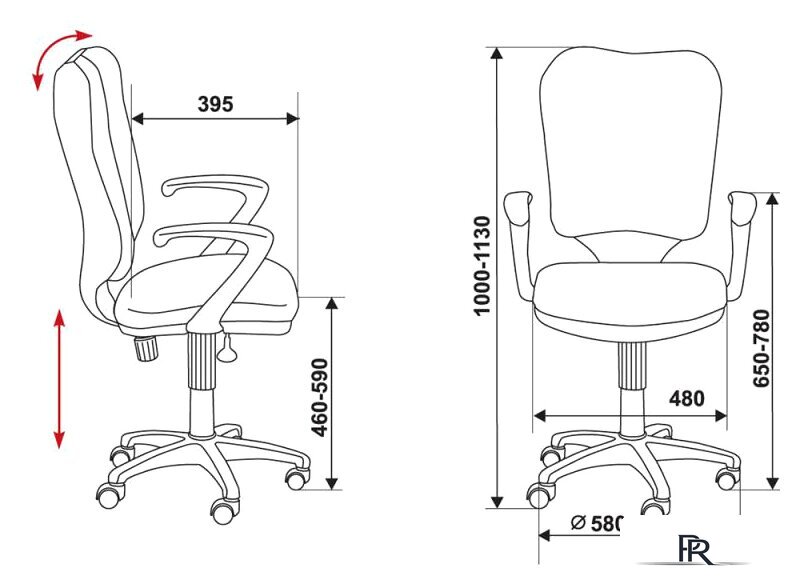 Офисное кресло Бюрократ CH-540AXSN/26-28 (черный) - Изображение №6 — Интернет-магазин ПроЗаказ