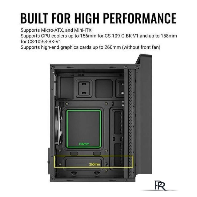 Корпус AeroCool CS-109-G-BK-v1 - Изображение №8 — Интернет-магазин ПроЗаказ