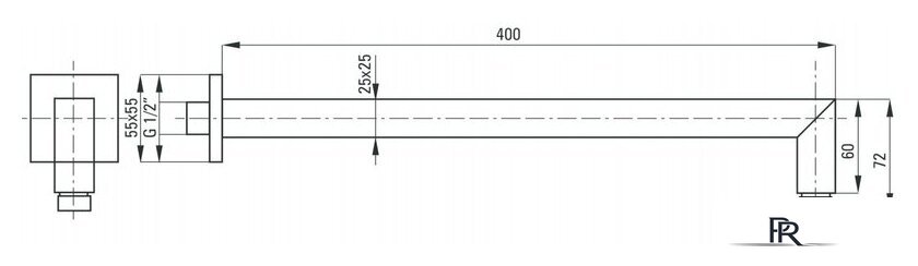 Держатель верхнего душа Deante Cascada NAC 049K - Изображение №2 — Интернет-магазин ПроЗаказ