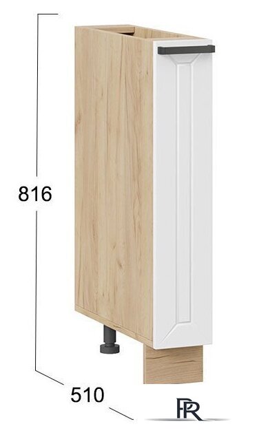 Шкаф напольный Трия Лорас 1Н15К (дуб крафт золотой/холст белый) - Изображение №3 — Интернет-магазин ПроЗаказ