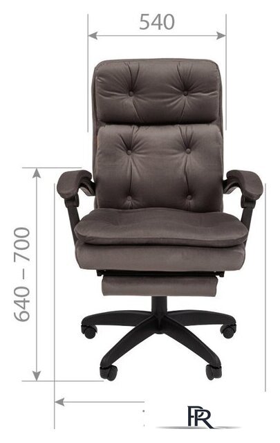 Офисное кресло CHAIRMAN Home 442 (ткань, Т-55 серый) - Изображение №7 — Интернет-магазин ПроЗаказ