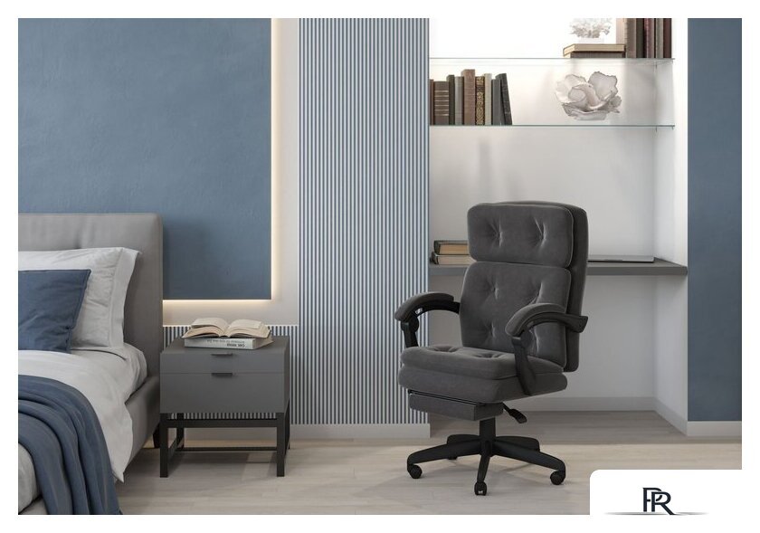 Офисное кресло CHAIRMAN Home 442 (ткань, Т-55 серый) - Изображение №5 — Интернет-магазин ПроЗаказ