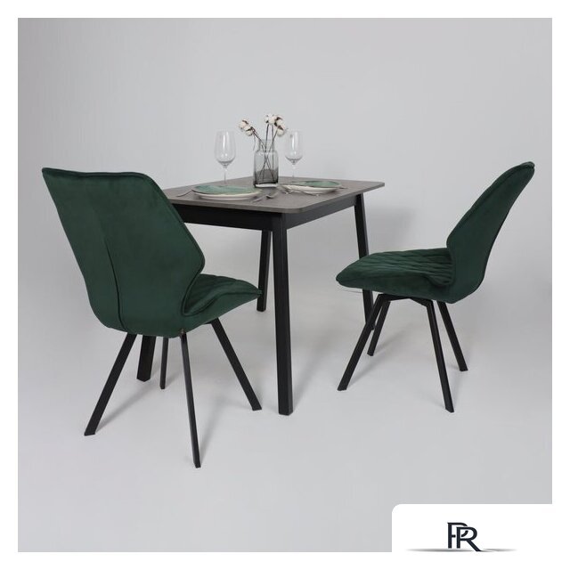 Кухонный стол Мамадома Tirk radial-110 раздвижной 110-142х70 (дымчатая керамика/черный) - Изображение №4 — Интернет-магазин ПроЗаказ