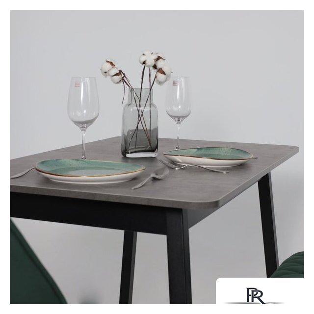 Кухонный стол Мамадома Tirk radial-110 раздвижной 110-142х70 (дымчатая керамика/черный) - Изображение №5 — Интернет-магазин ПроЗаказ