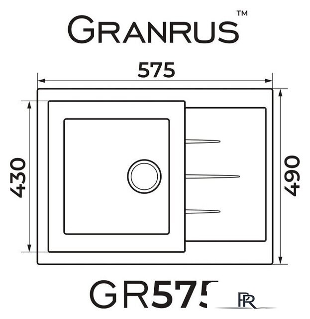 Кухонная мойка Granrus GR-575 (песочный) - Изображение №2 — Интернет-магазин ПроЗаказ