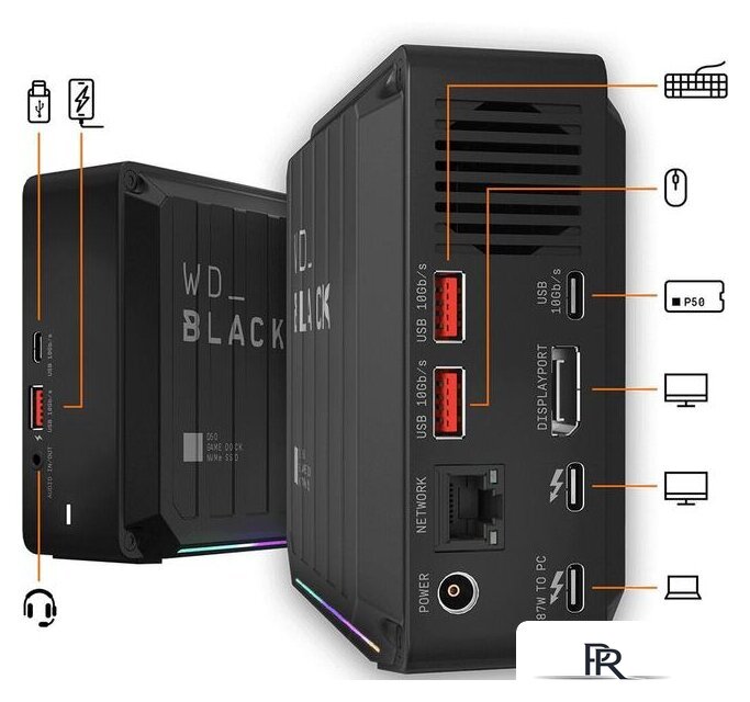 Внешний накопитель WD Black D50 Game Dock NVMe 2TB WDBA3U0020BBK - Изображение №4 — Интернет-магазин ПроЗаказ